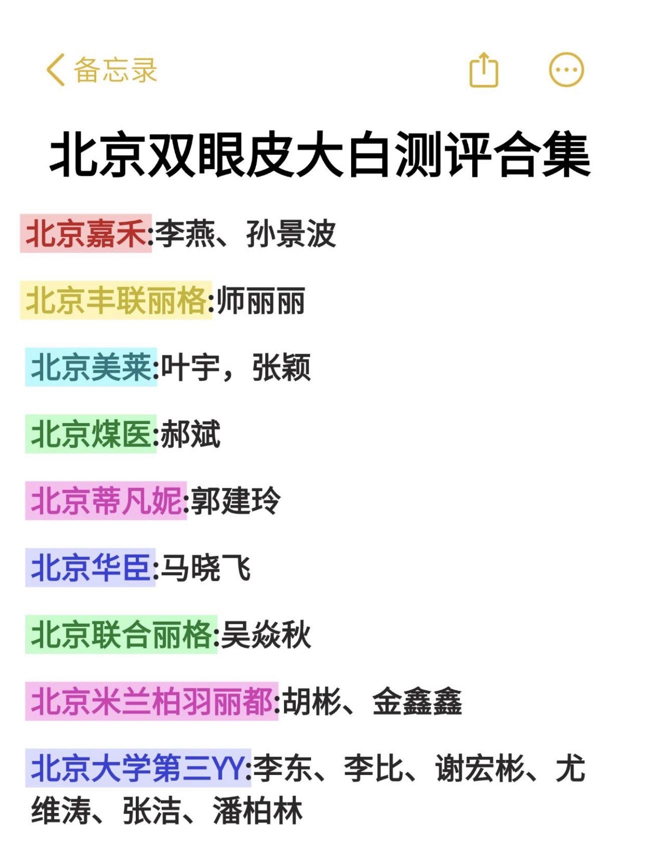 北京双眼皮大白超全合集，你想了解谁？ 1